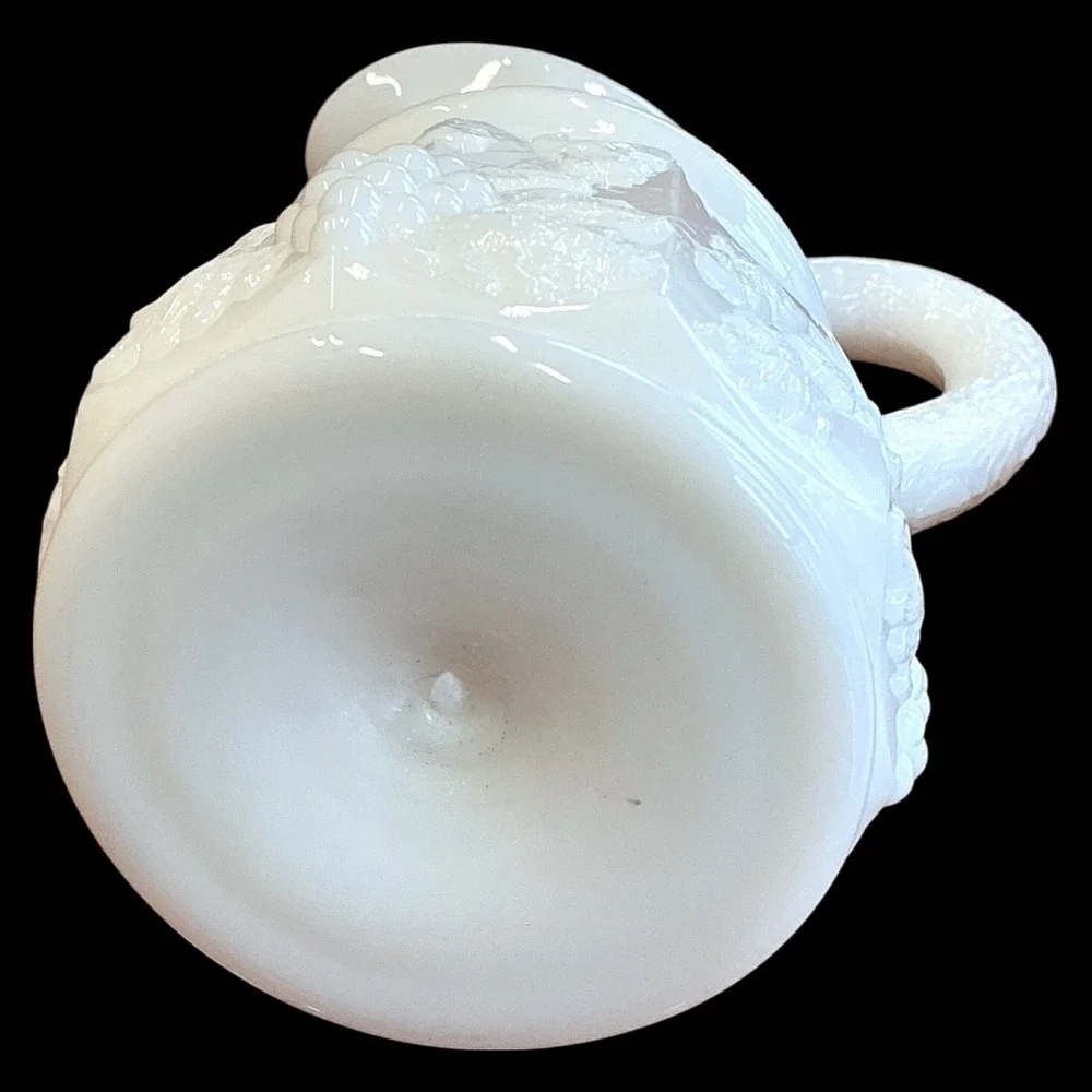 Westmoreland Paneled Grape Milk Glass‎ Cruet with Stopper Vintage
